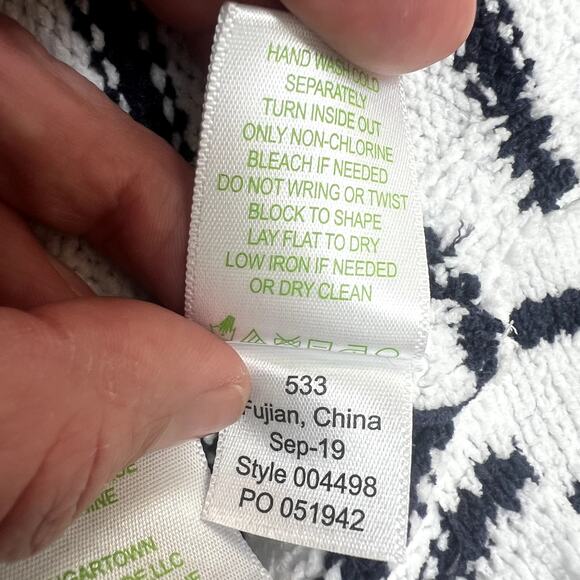 LILLY PULITZER Calloway Navy Stripes Chenille Pullover Sweater Size Medium - Picture 5 of 6